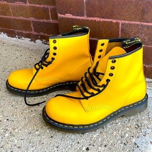 The Original Dr. Martins Size 9 Yellow Lace Up Boots